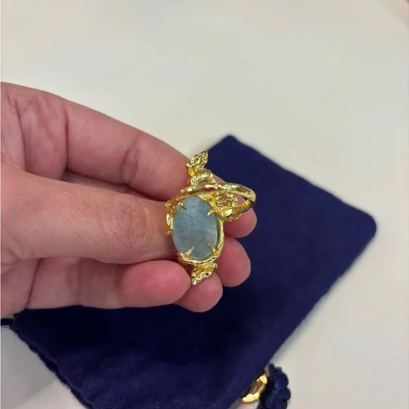 ALEXIS BITTAR Golden Pebble Cake Ring NEW Size 8 - Picture 7 of 8